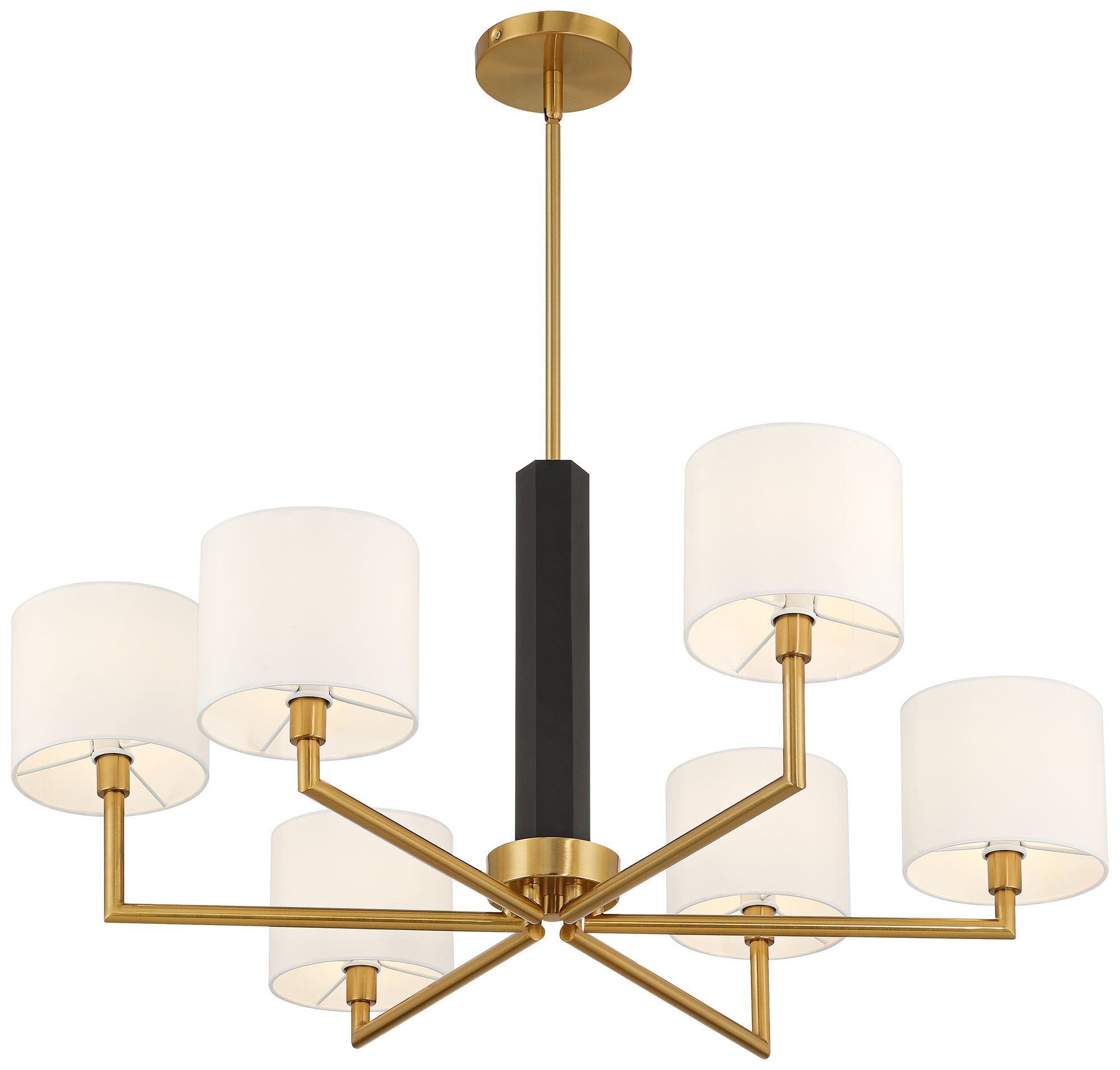 Watch A Video About the Virginia Gold and Matte Black 6 Light Chandelier