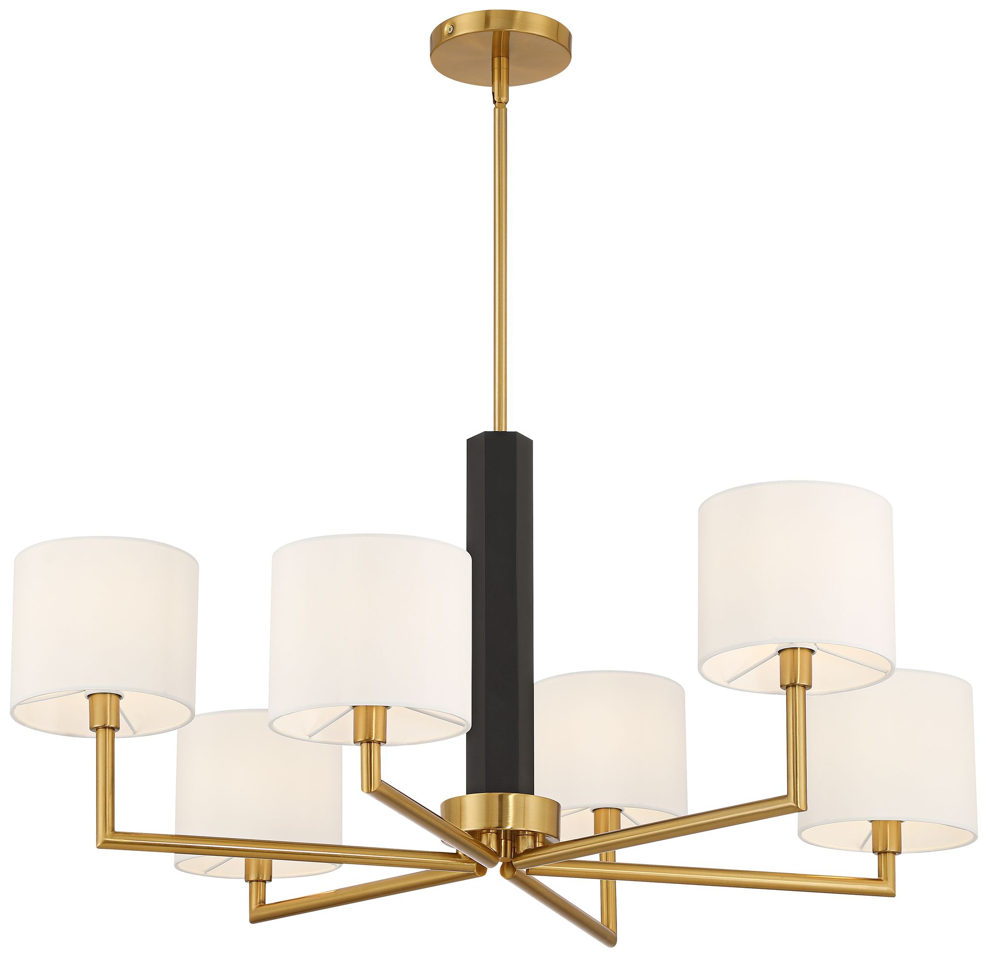 Watch A Video About the Virginia Gold and Matte Black 6 Light Chandelier