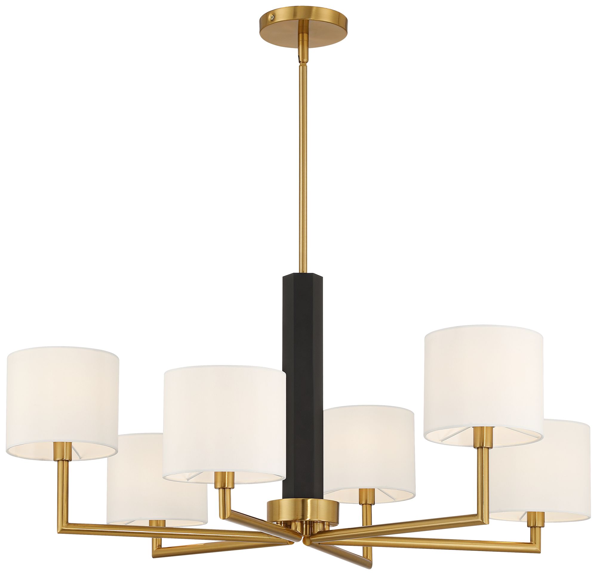 Watch A Video About the Virginia Gold and Matte Black 6 Light Chandelier