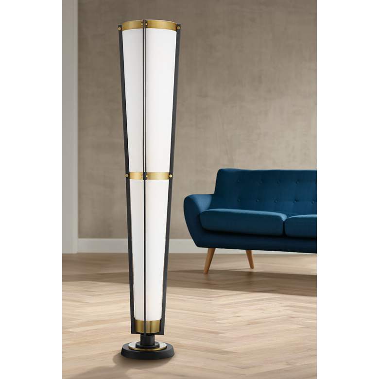 Image 1 Possini Euro Vista Cone 68 inch 4-Light Modern Torchiere Floor Lamp