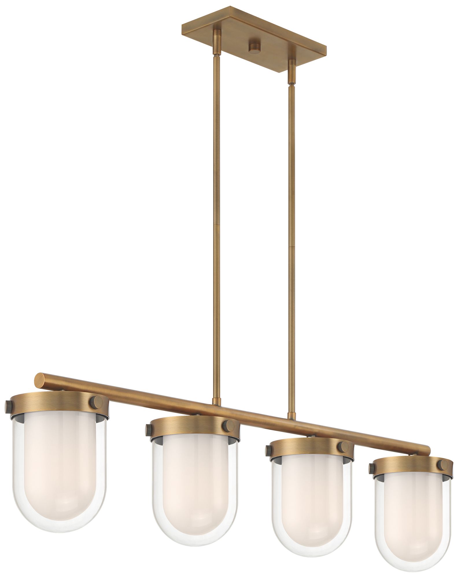 Possini Euro Vittorio 42 1/4"W Aged Brass 4-Light Modern Island Light