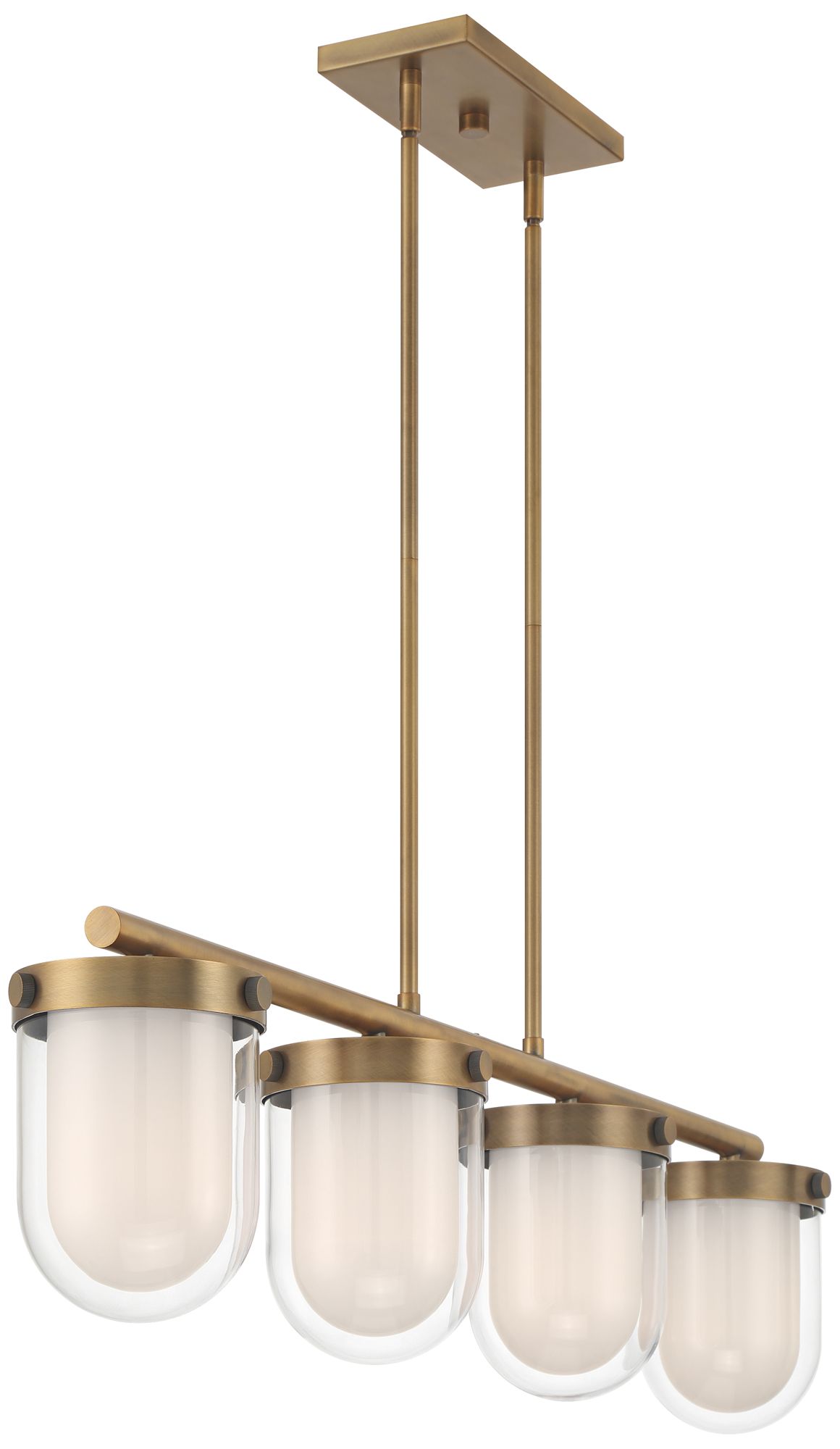 Possini Euro Vittorio 42 1/4"W Aged Brass 4-Light Modern Island Light