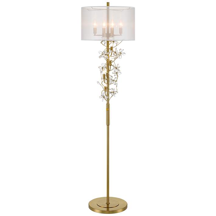Possini Euro Vivant 71 1/2" Crystal Spray 8-Light Soft Gold Floor Lamp