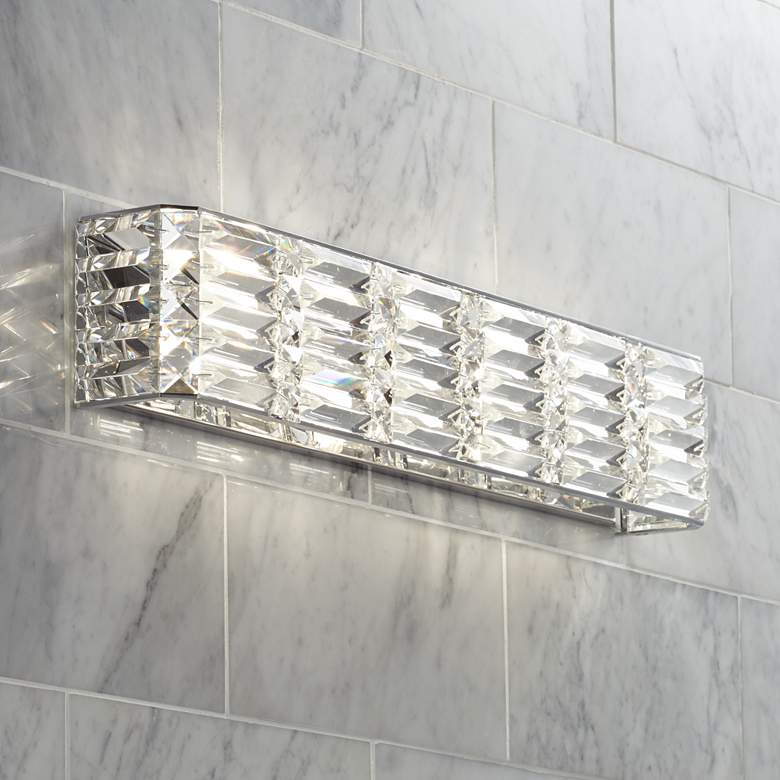 Image 1 Possini Euro Vivienne 24 1/2" Wide Crystal LED Bath Light