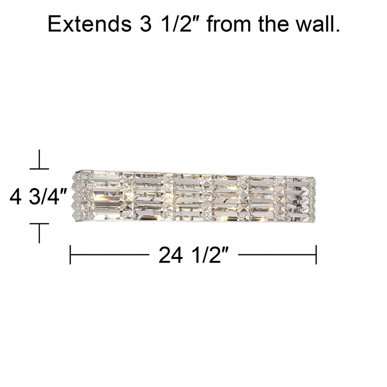 Image 6 Possini Euro Vivienne 24 1/2 inch Wide Crystal LED Bath Light more views