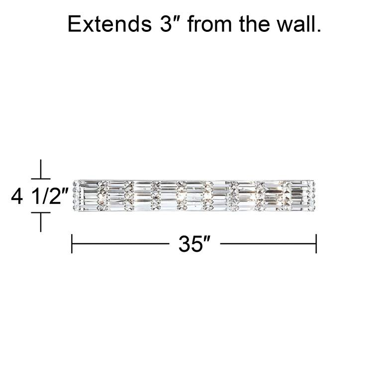 Image 7 Possini Euro Vivienne 35" Wide Chrome and Crystal LED Bath Light more views