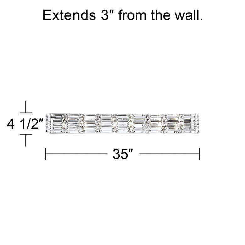 Image 7 Possini Euro Vivienne 35 inch Wide Chrome and Crystal LED Bath Light more views