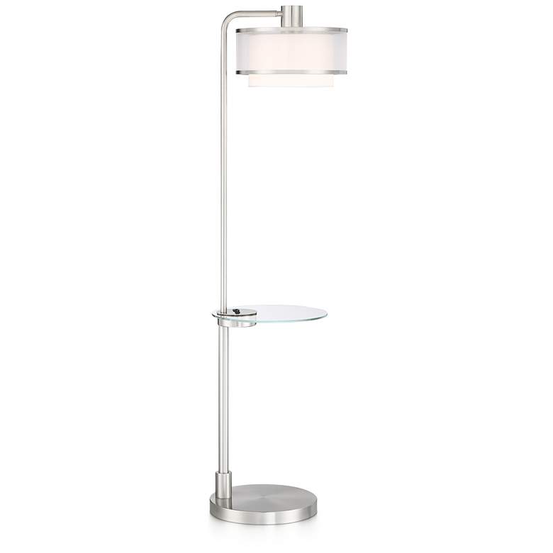 Image 3 Possini Euro Vogue 60" Modern Tray Table and USB Floor Lamp