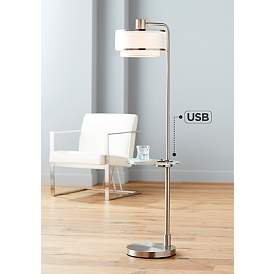 Image2 of Possini Euro Vogue 60" Modern Tray Table and USB Floor Lamp