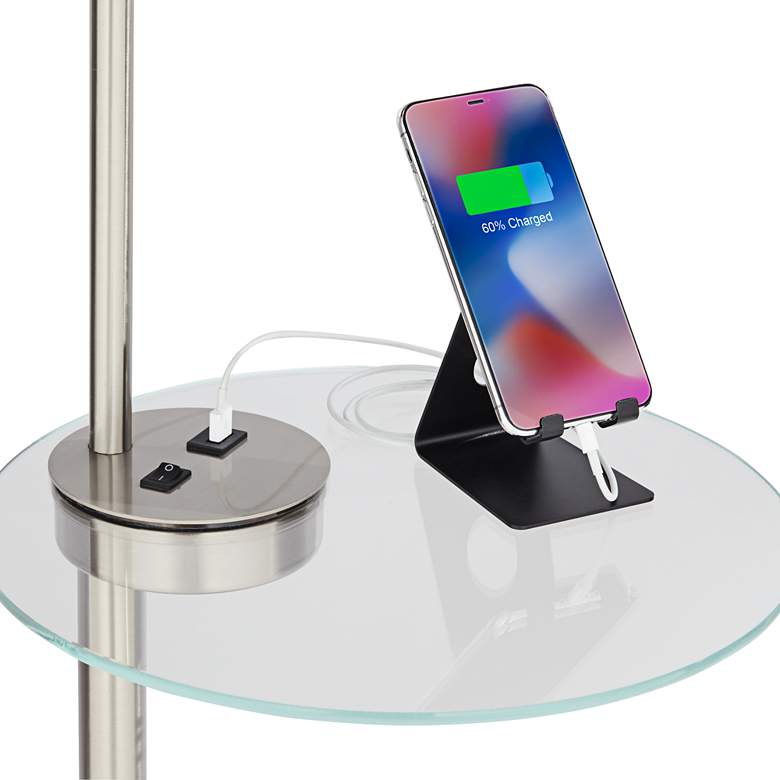 Image 5 Possini Euro Vogue 60" Modern Tray Table and USB Floor Lamp more views