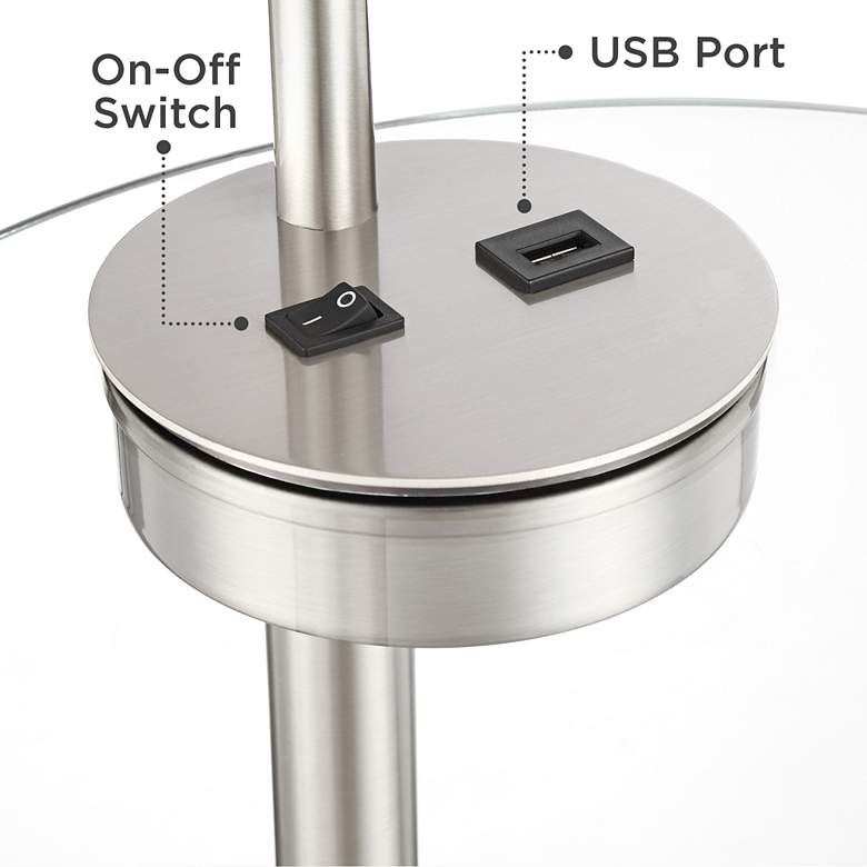 Image 5 Possini Euro Vogue 60 inch Modern Tray Table and USB Floor Lamp more views