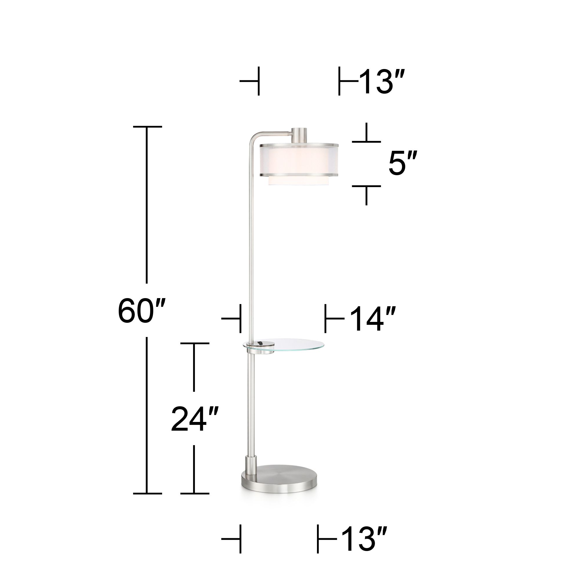 Possini Euro Vogue 60" Modern Tray Table USB Floor Lamps Set of 2 in scene