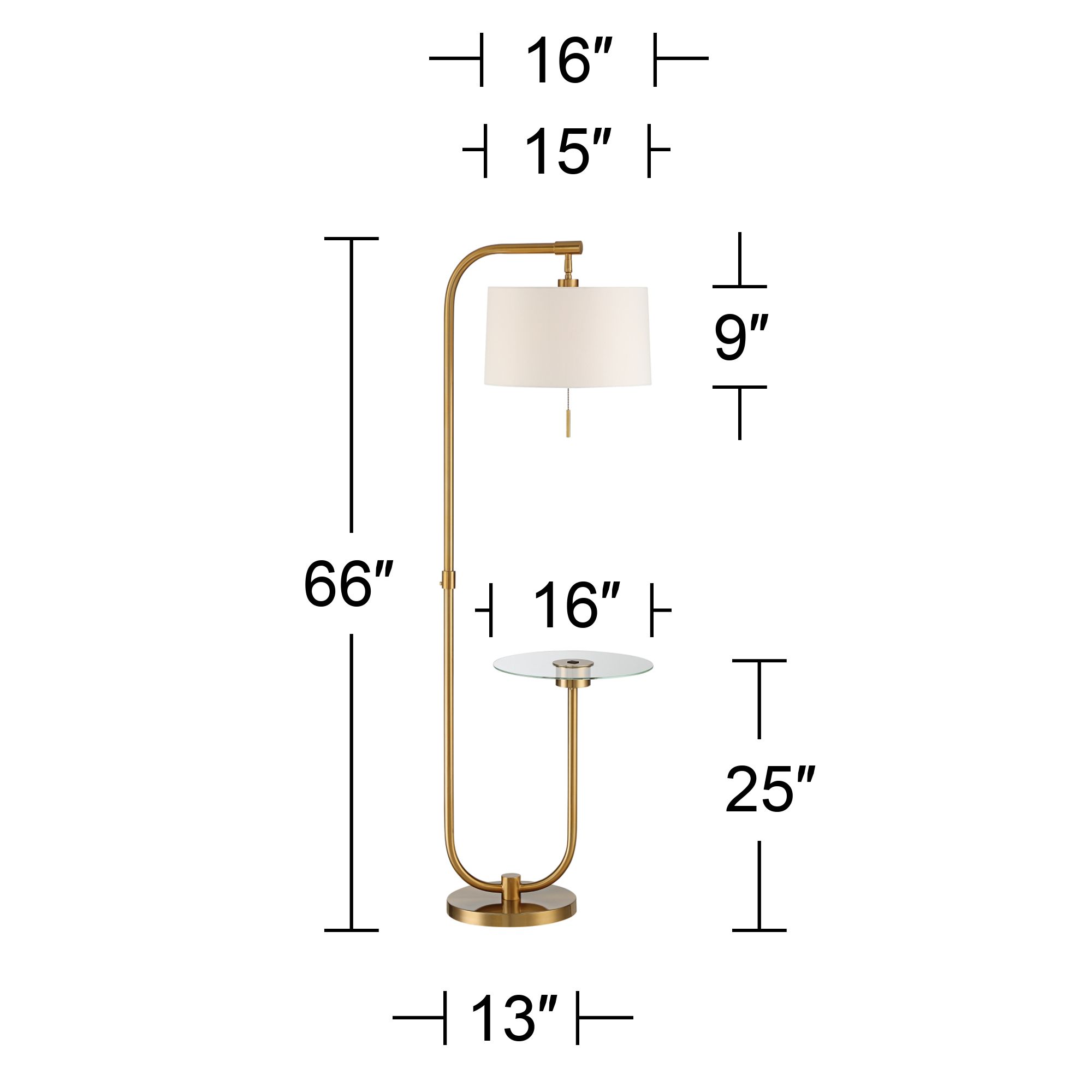 Possini Euro Volta 66" Antique Brass USB Tray Table Floor Lamp in scene