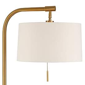 Image2 of Possini Euro Volta Brass Finish Glass Tray Table USB Floor Lamps Set of 2 more views