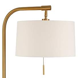 Image3 of Possini Euro Volta Brass Finish Glass Tray Table USB Floor Lamps Set of 2 more views