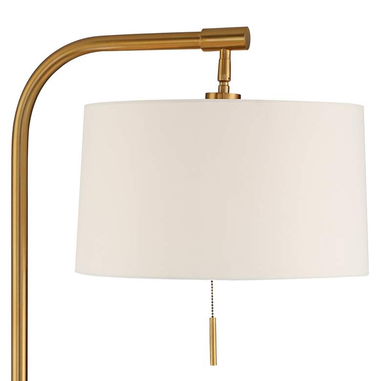 Image 2 Possini Euro Volta Brass Finish Glass Tray Table USB Floor Lamps Set of 2 more views