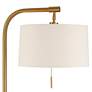 Possini Euro Volta Brass Finish Glass Tray Table USB Floor Lamps Set of 2