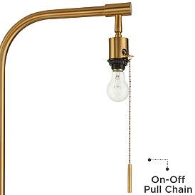 Image4 of Possini Euro Volta Brass Finish Glass Tray Table USB Floor Lamps Set of 2 more views