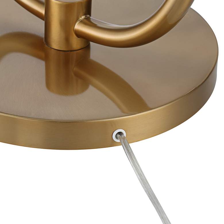 Image 7 Possini Euro Volta Brass Finish Glass Tray Table USB Floor Lamps Set of 2 more views