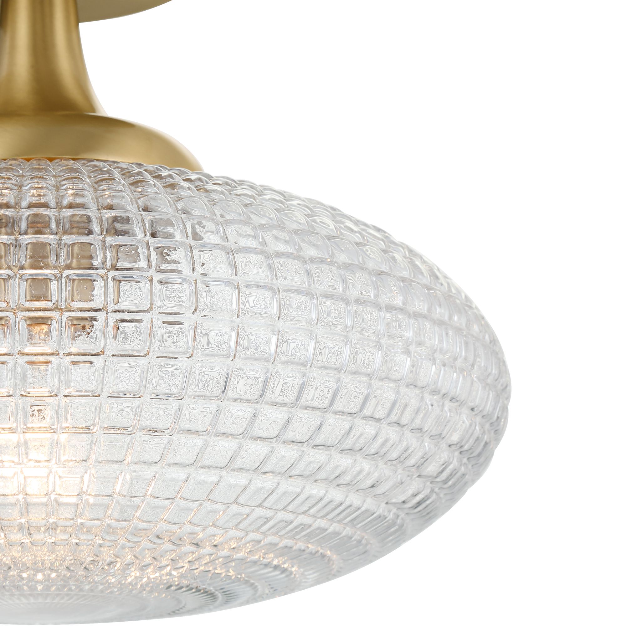 Image 3 Possini Euro Voltri 12" Wide Warm Brass and Glass Ceiling Light more views