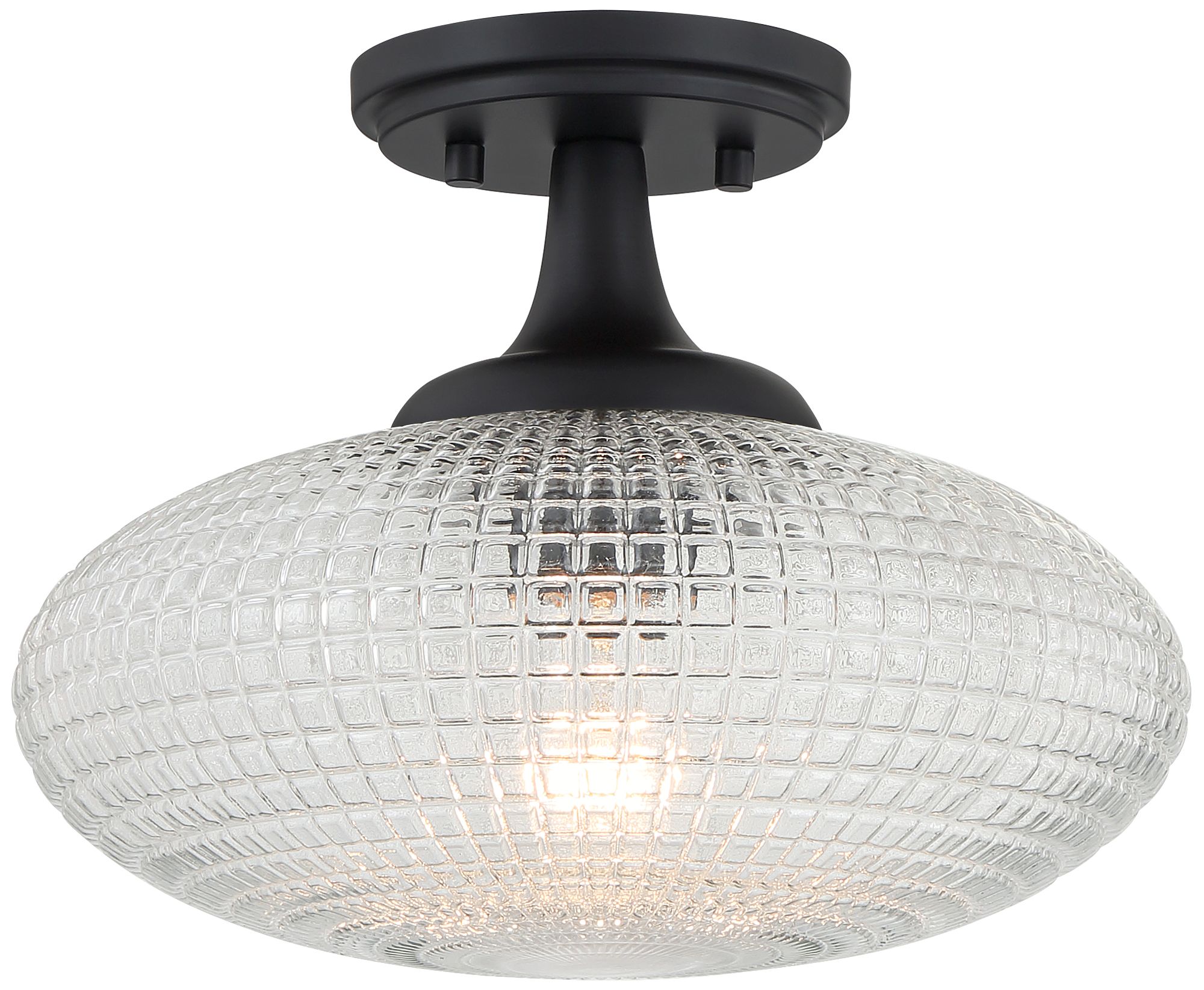 Watch A Video About the Possini Euro Voltri Matte Black and Glass Ceiling Light