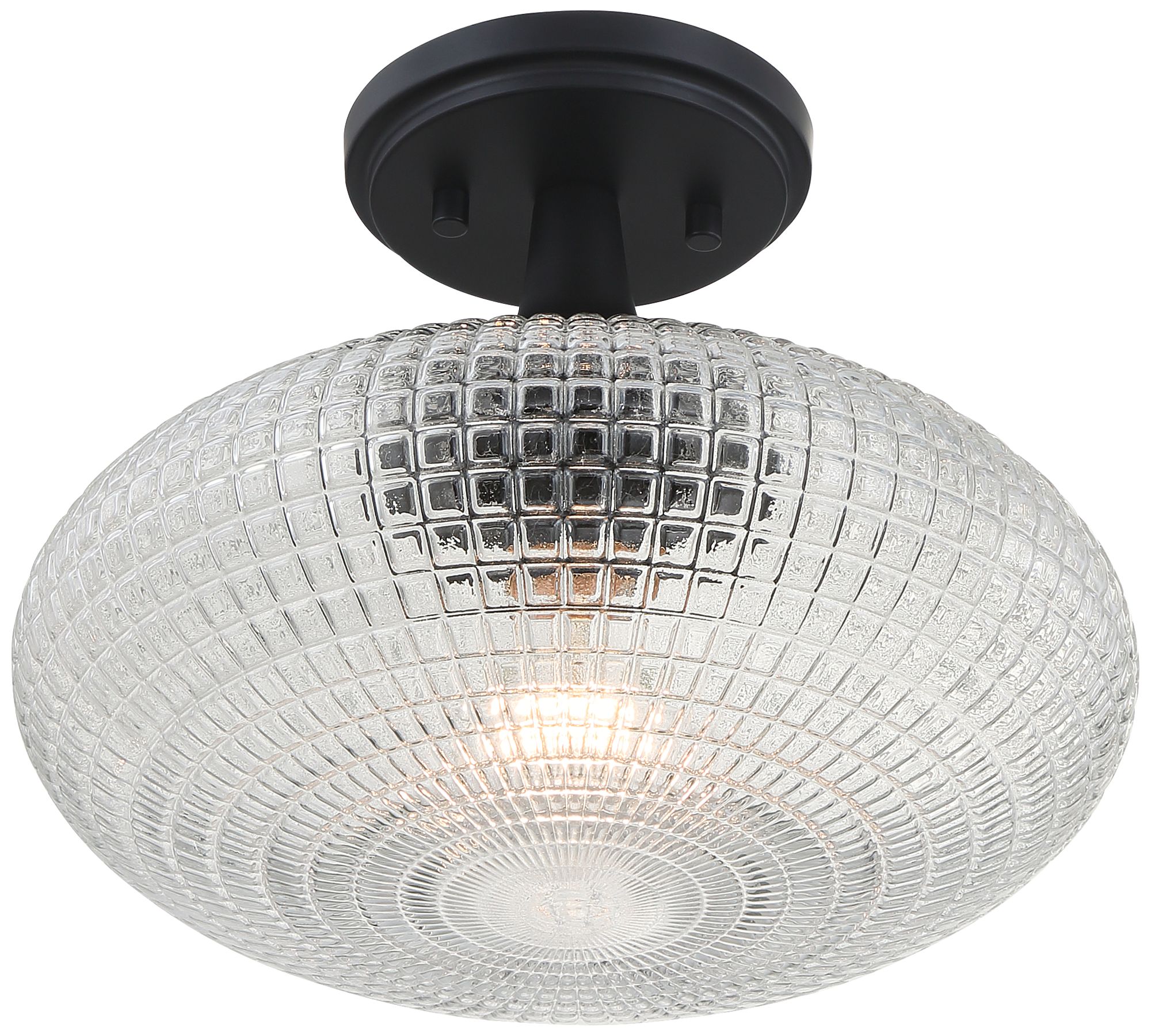 Watch A Video About the Possini Euro Voltri Matte Black and Glass Ceiling Light