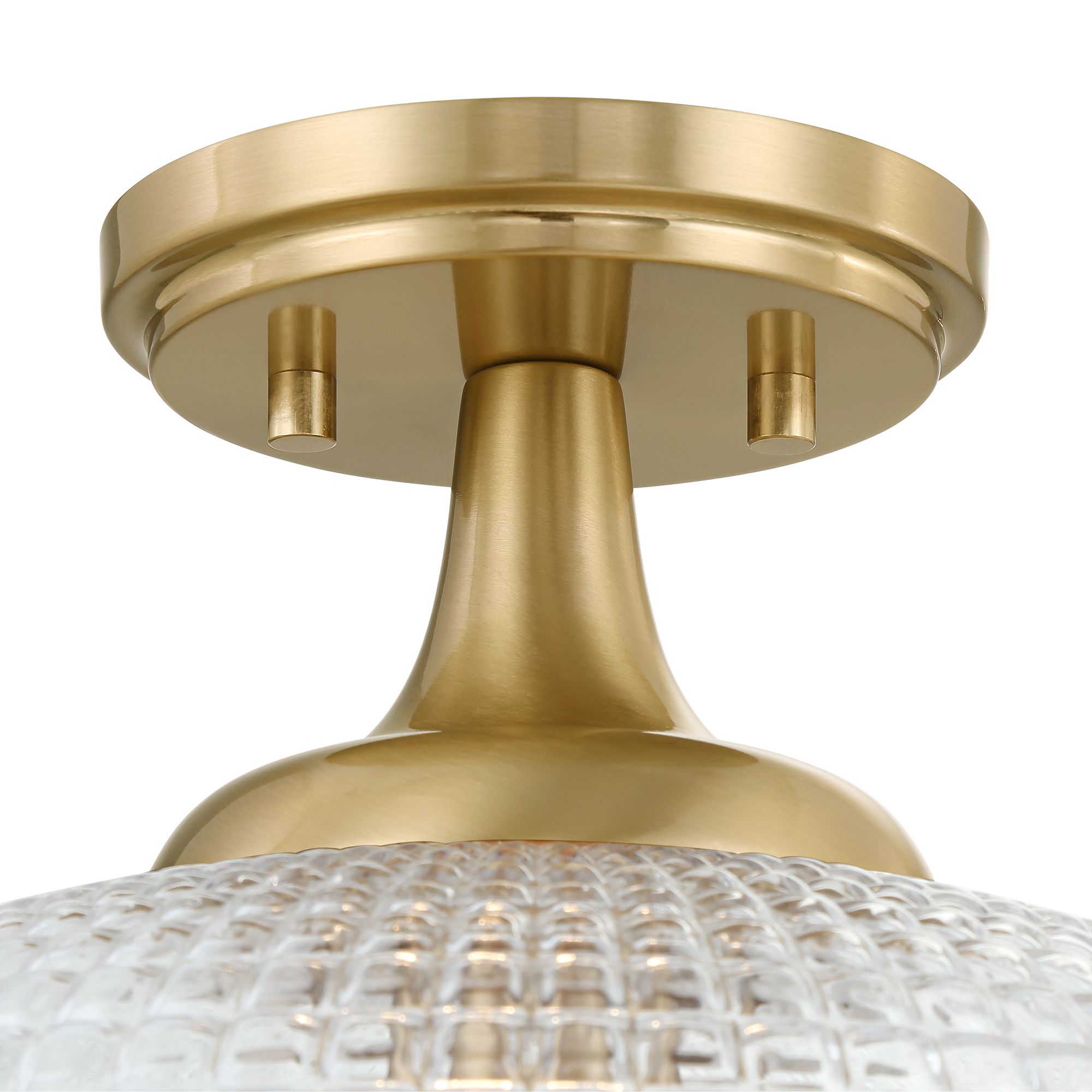 Image 4 Possini Euro Voltri 12"W Warm Brass and Vintage Glass Ceiling Light more views