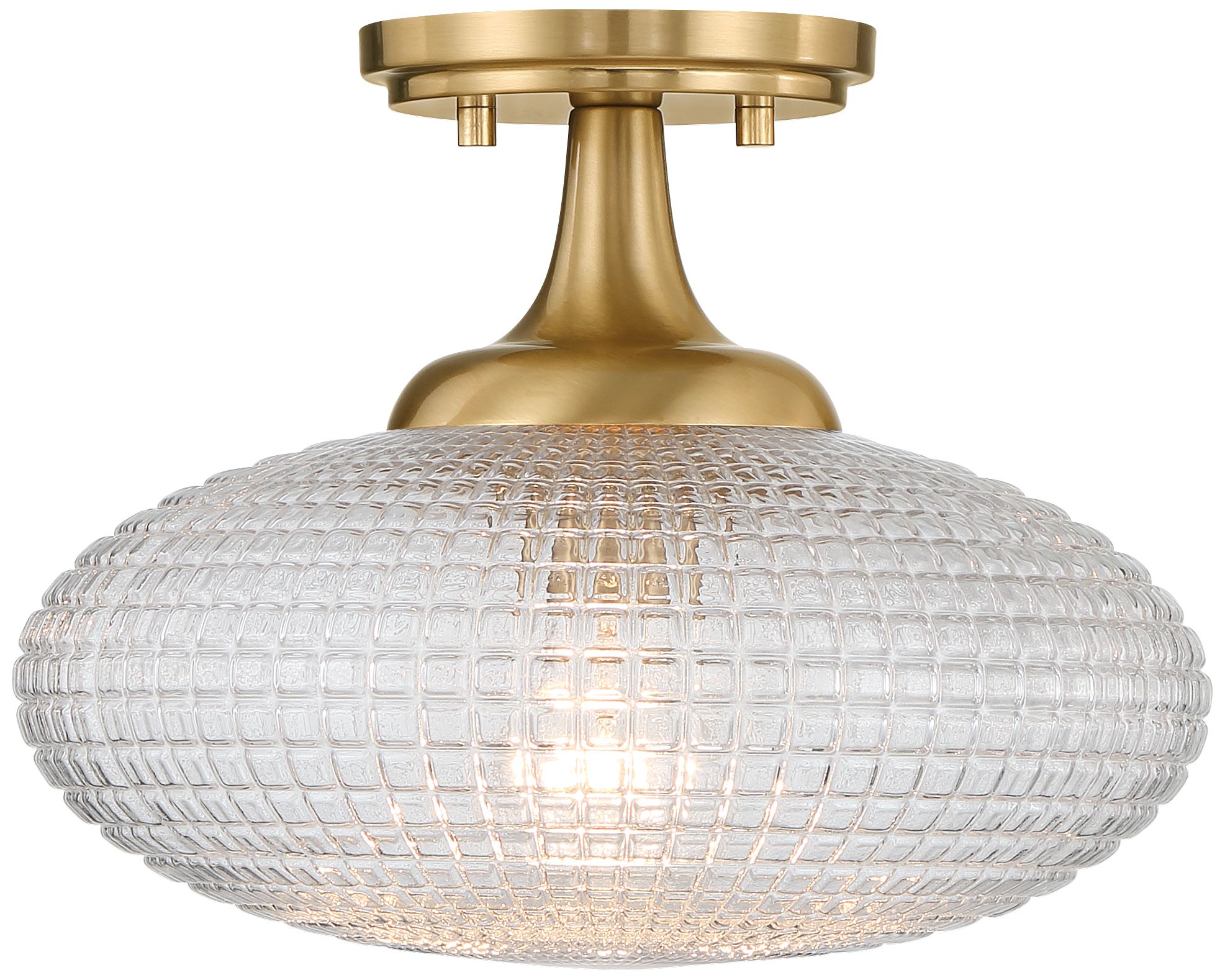 Image 6 Possini Euro Voltri 12"W Warm Brass and Vintage Glass Ceiling Light more views