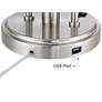 Possini Euro Wagner 29 3/4" Brushed Nickel USB Gooseneck Table Lamp