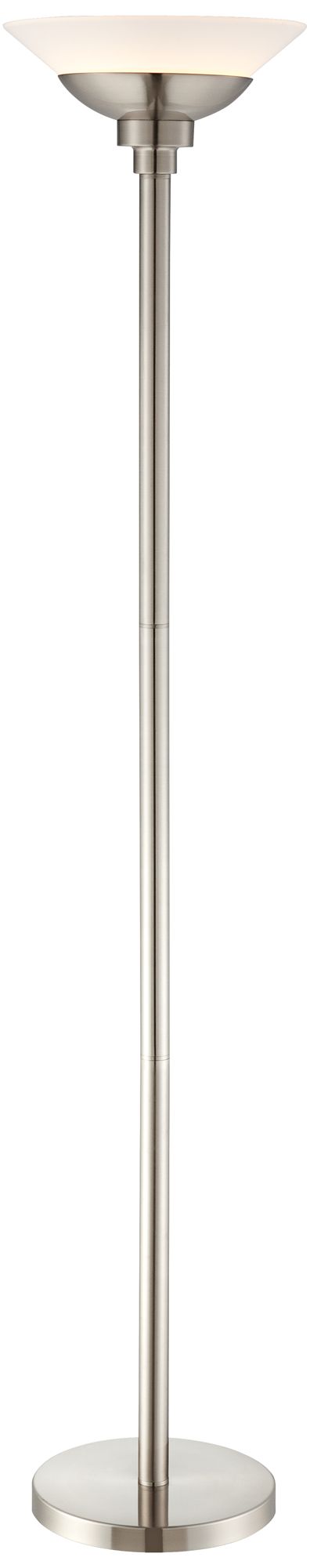 Image 2 Possini Euro Wagner 71"H Modern Brushed Nickel Torchiere Floor Lamp