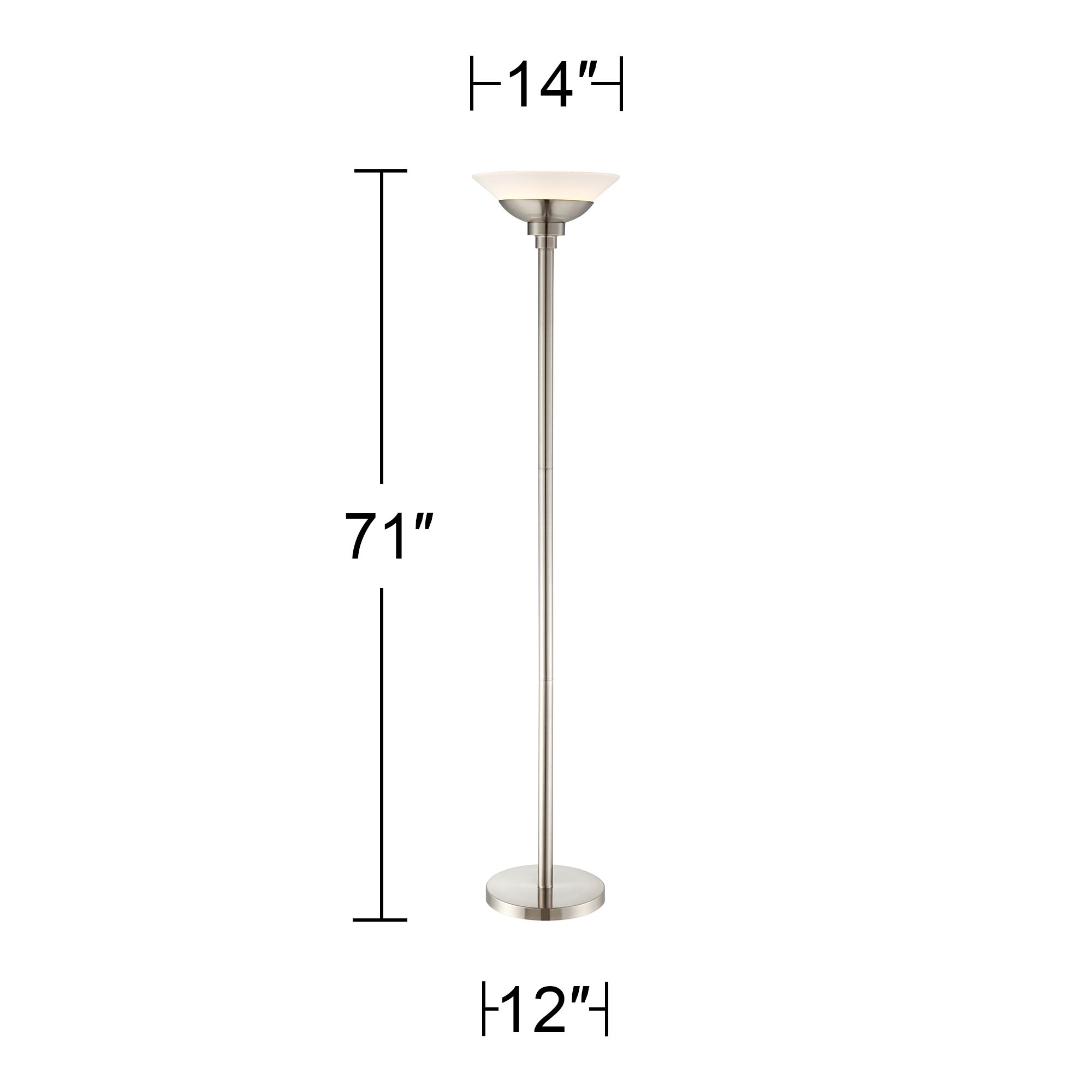 Image 5 Possini Euro Wagner 71"H Modern Brushed Nickel Torchiere Floor Lamp more views