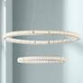 Possini Euro Wainwright 48" Modern LED Crystal Double Ring Pendant in scene