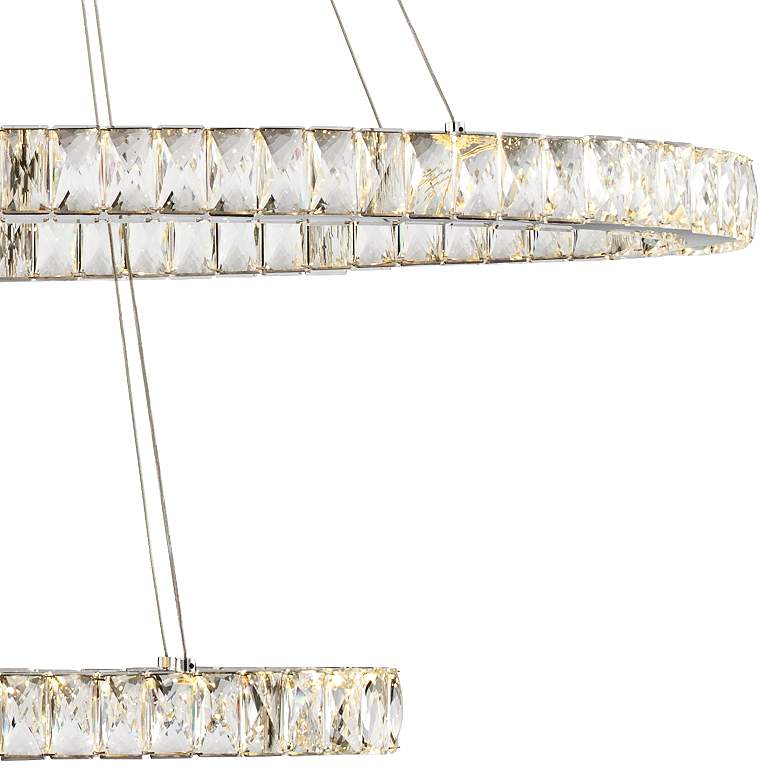 Image 4 Possini Euro Wainwright 48 inch Modern LED Crystal Double Ring Pendant more views