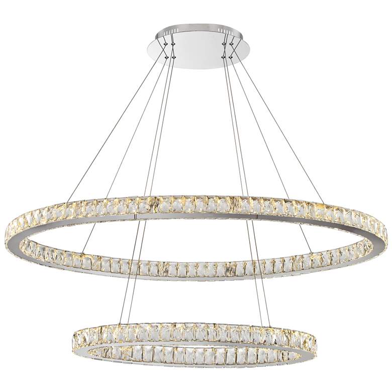 Image 6 Possini Euro Wainwright 48" Modern LED Crystal Double Ring Pendant more views