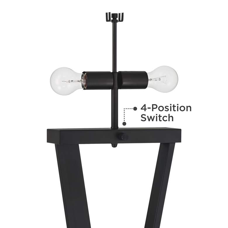 Image 5 Possini Euro Waldorf 65" High Modern Black Metal X Floor Lamp more views