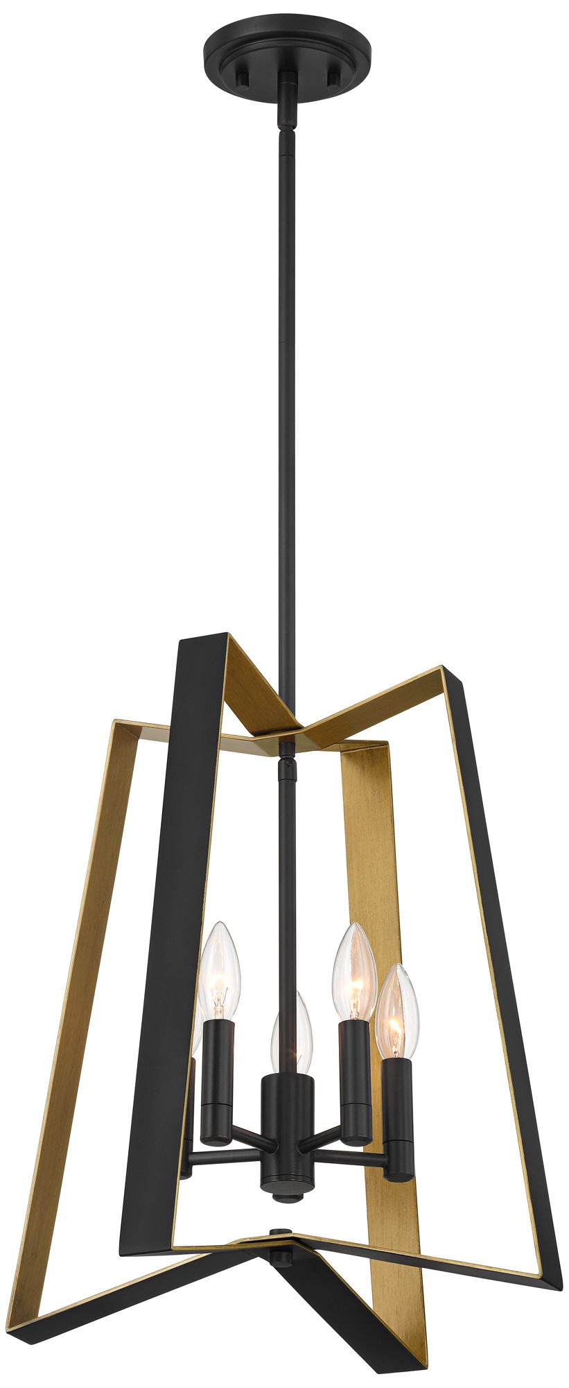 Watch A Video About the Possini Euro Clara 16 Wide Black and Gold 4 Light Pendant