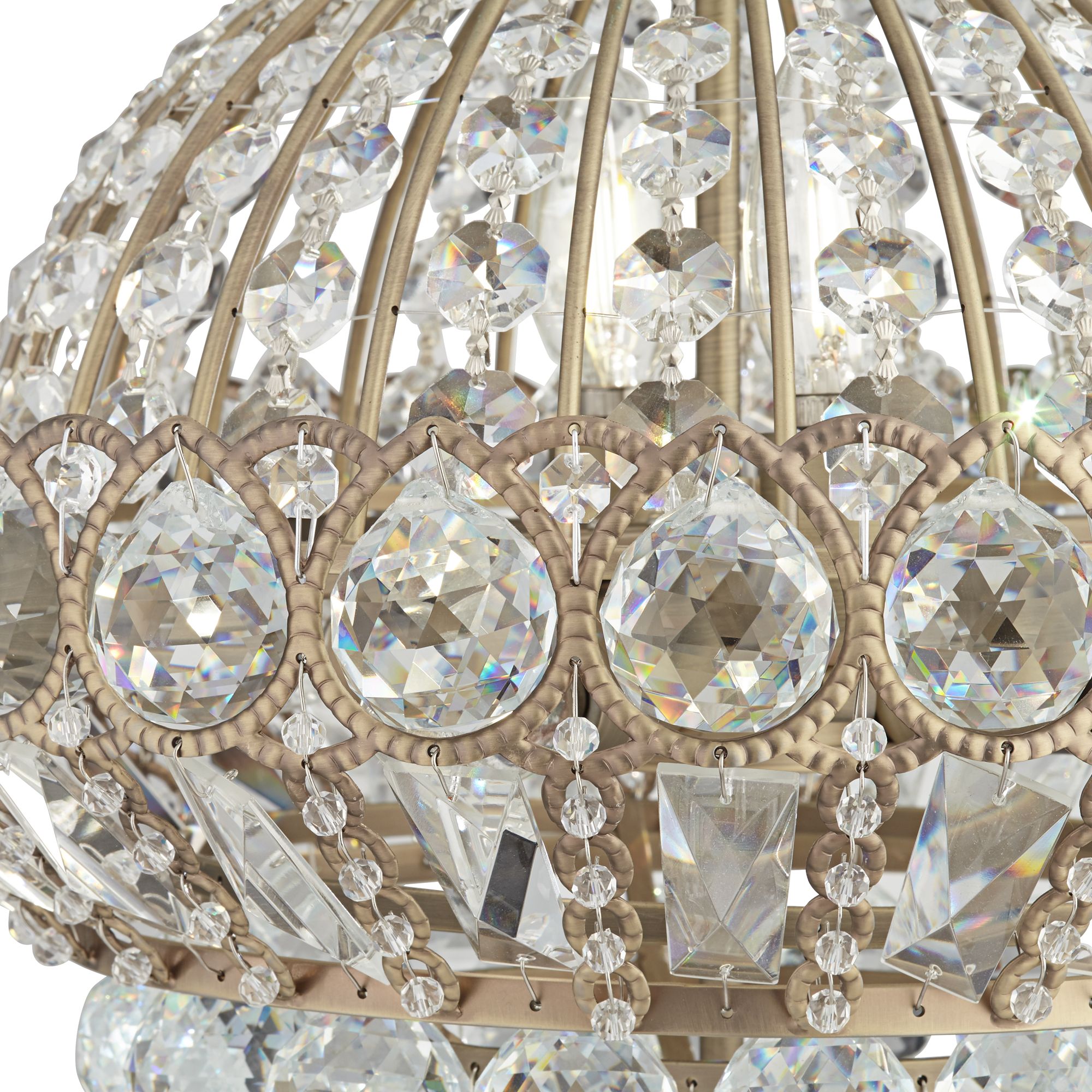 Image 5 Possini Euro Wallingford 16" Antique Brass Crystal Chandelier more views