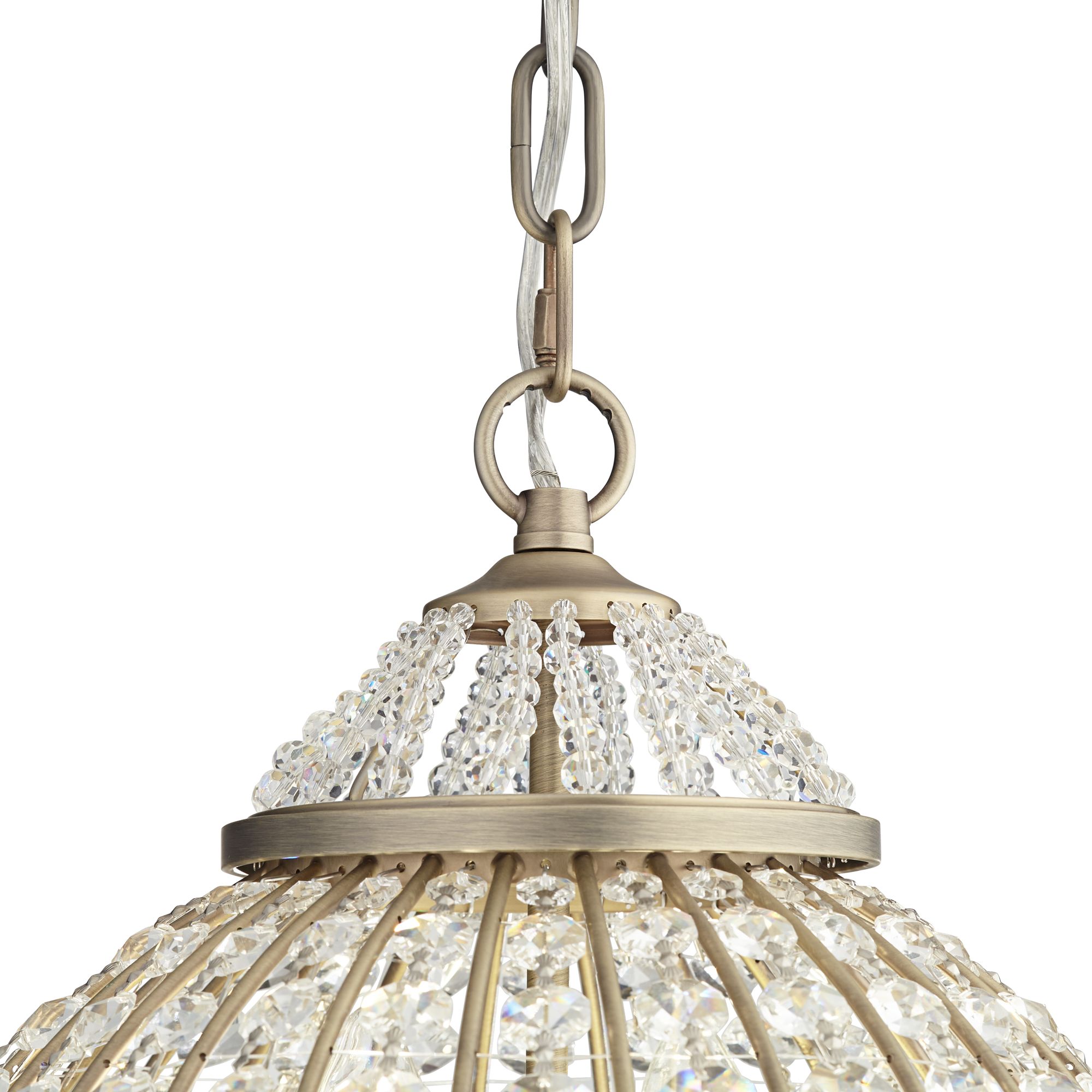 Image 6 Possini Euro Wallingford 16" Antique Brass Crystal Chandelier more views