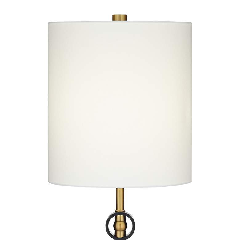 Image 4 Possini Euro Wallis 29 1/2 inch Marble and Brass Luxe Modern Table Lamp more views