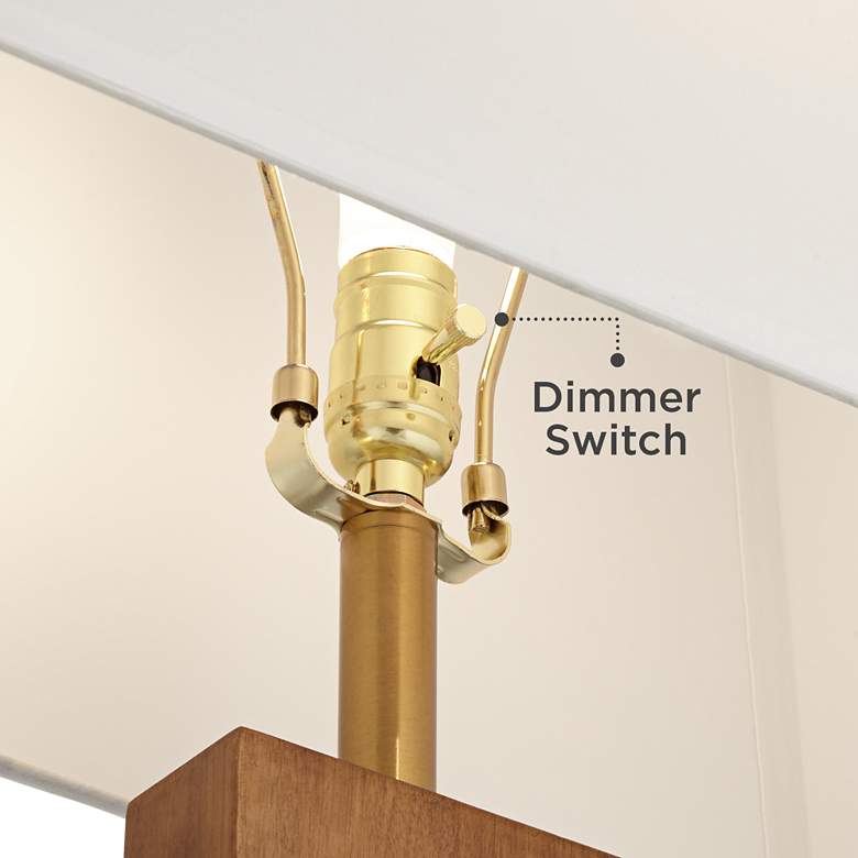 Image 4 Possini Euro Walnut Grove 64" Solid Wood Column Floor Lamp with Dimmer more views