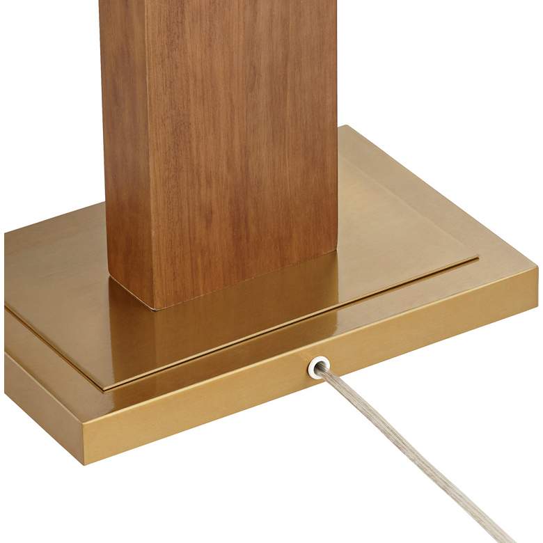 Image 6 Possini Euro Walnut Grove 64" Solid Wood Column Floor Lamp with Dimmer more views