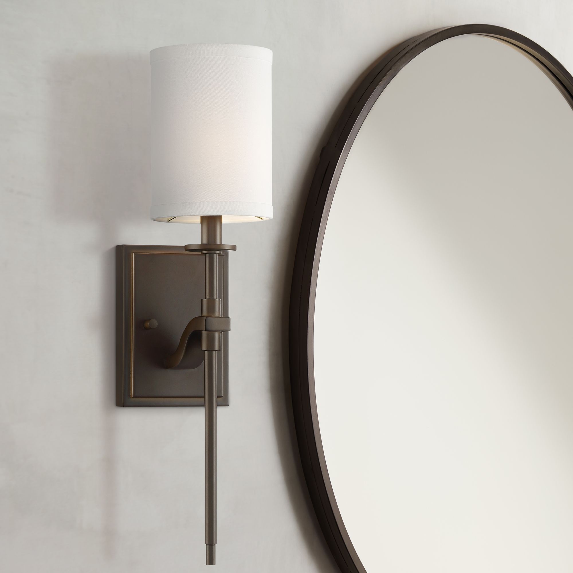 Possini Euro Walton 20" High Oil-Rubbed Bronze Wall Sconce Set of 2 in scene