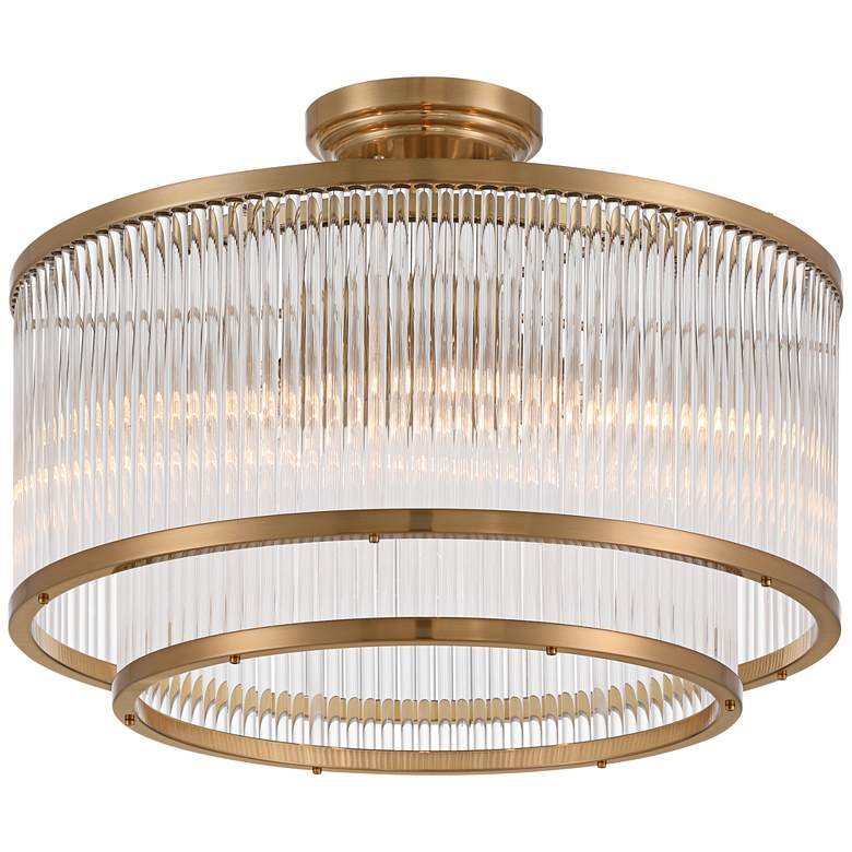 Image 2 Possini Euro Warren 16 1/4" Bronze and Crystal 5-Light Ceiling Light