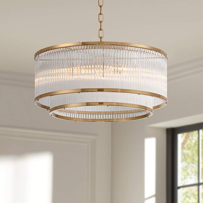Image 1 Possini Euro Warren 20" Wide Golden Bronze 6-Light Pendant