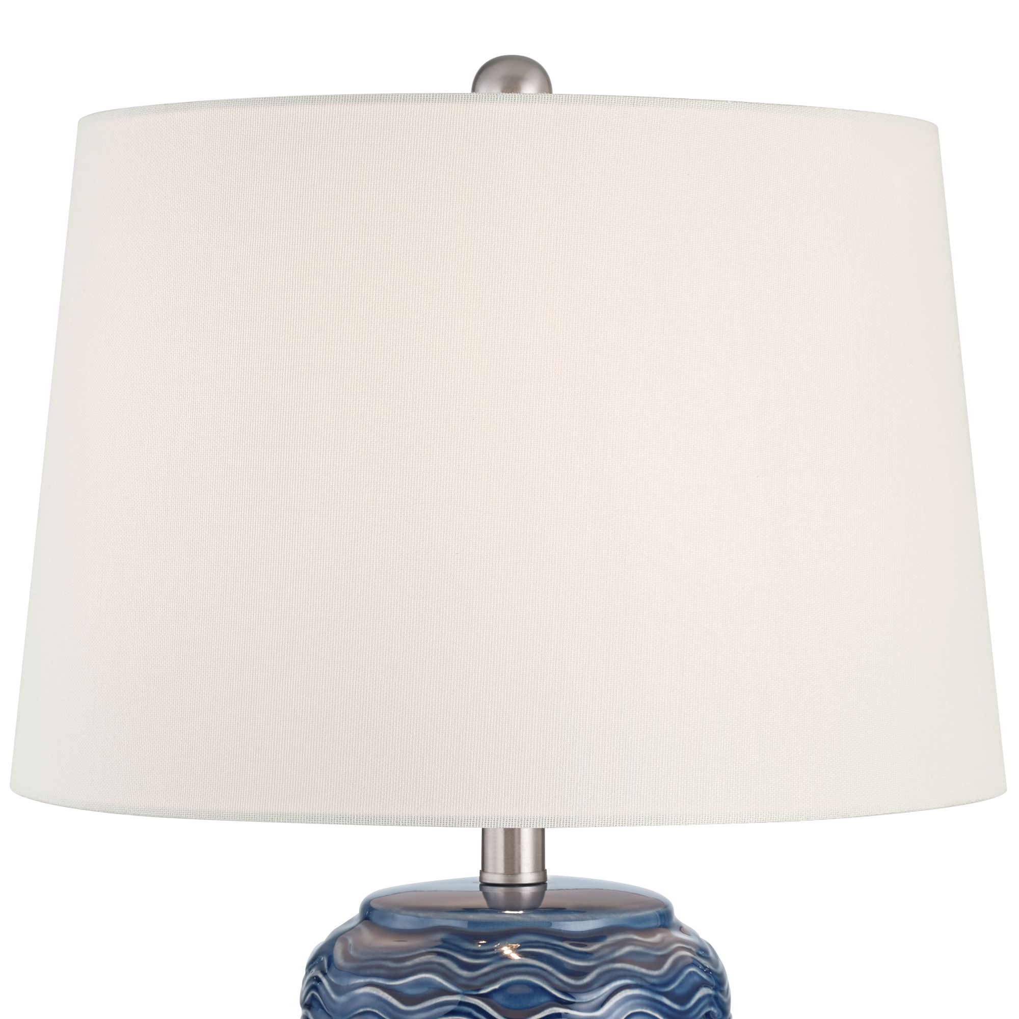 Image 3 Possini Euro Waves 26 1/2" High Blue Ceramic Table Lamps Set of 2 more views
