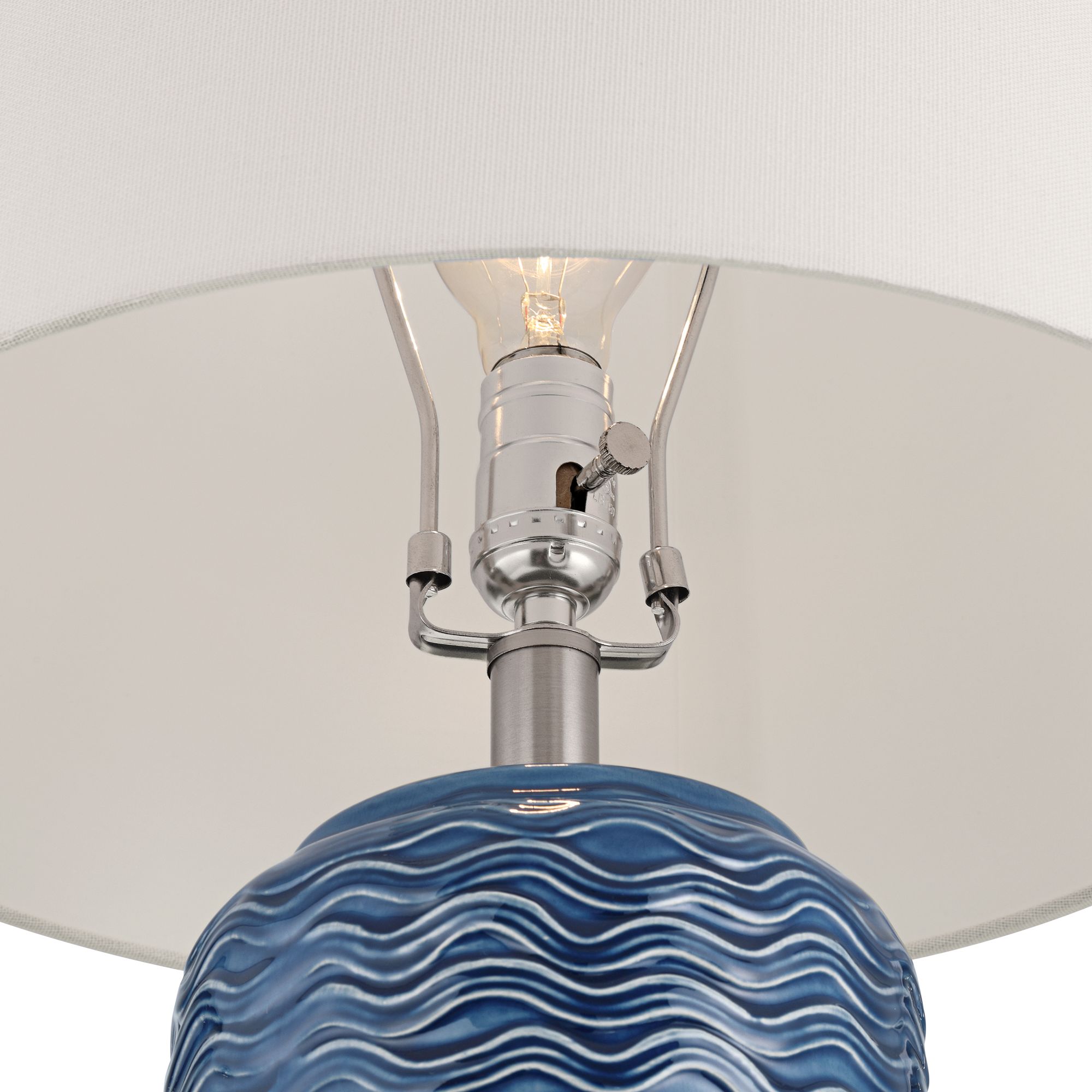 Image 4 Possini Euro Waves 26 1/2" High Blue Ceramic Table Lamps Set of 2 more views