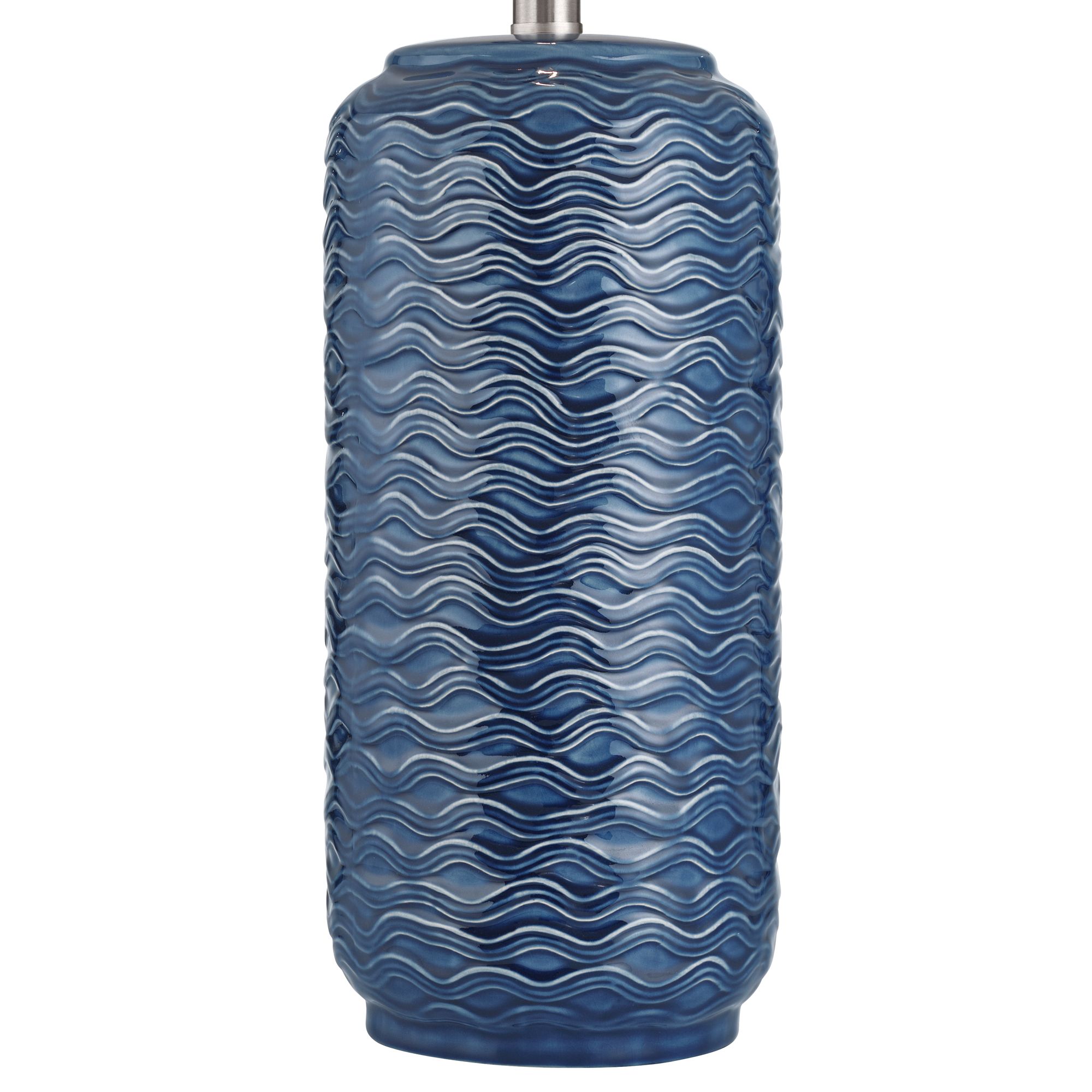 Image 6 Possini Euro Waves 26 1/2" High Blue Ceramic Table Lamps Set of 2 more views