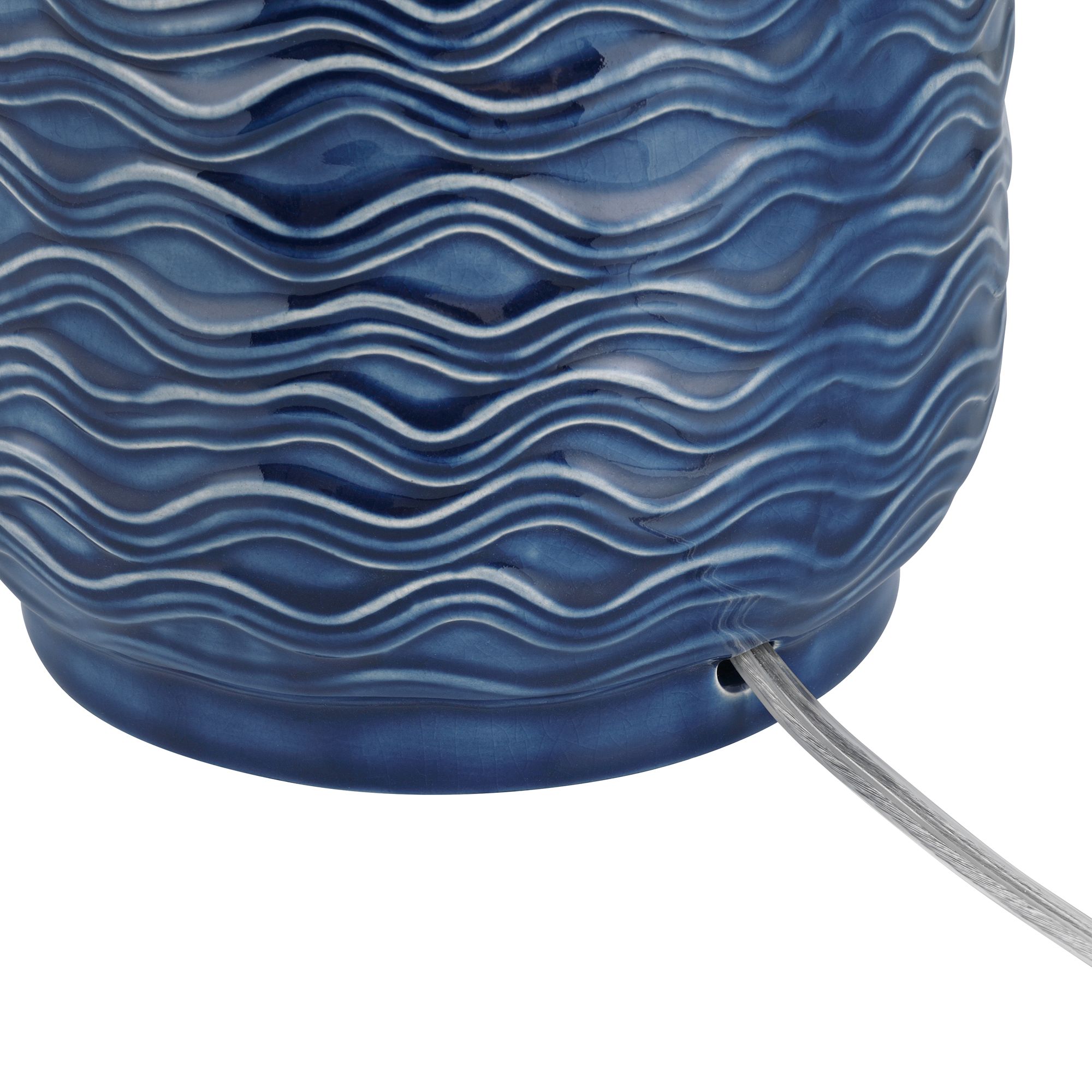 Image 7 Possini Euro Waves 26 1/2" High Blue Ceramic Table Lamps Set of 2 more views