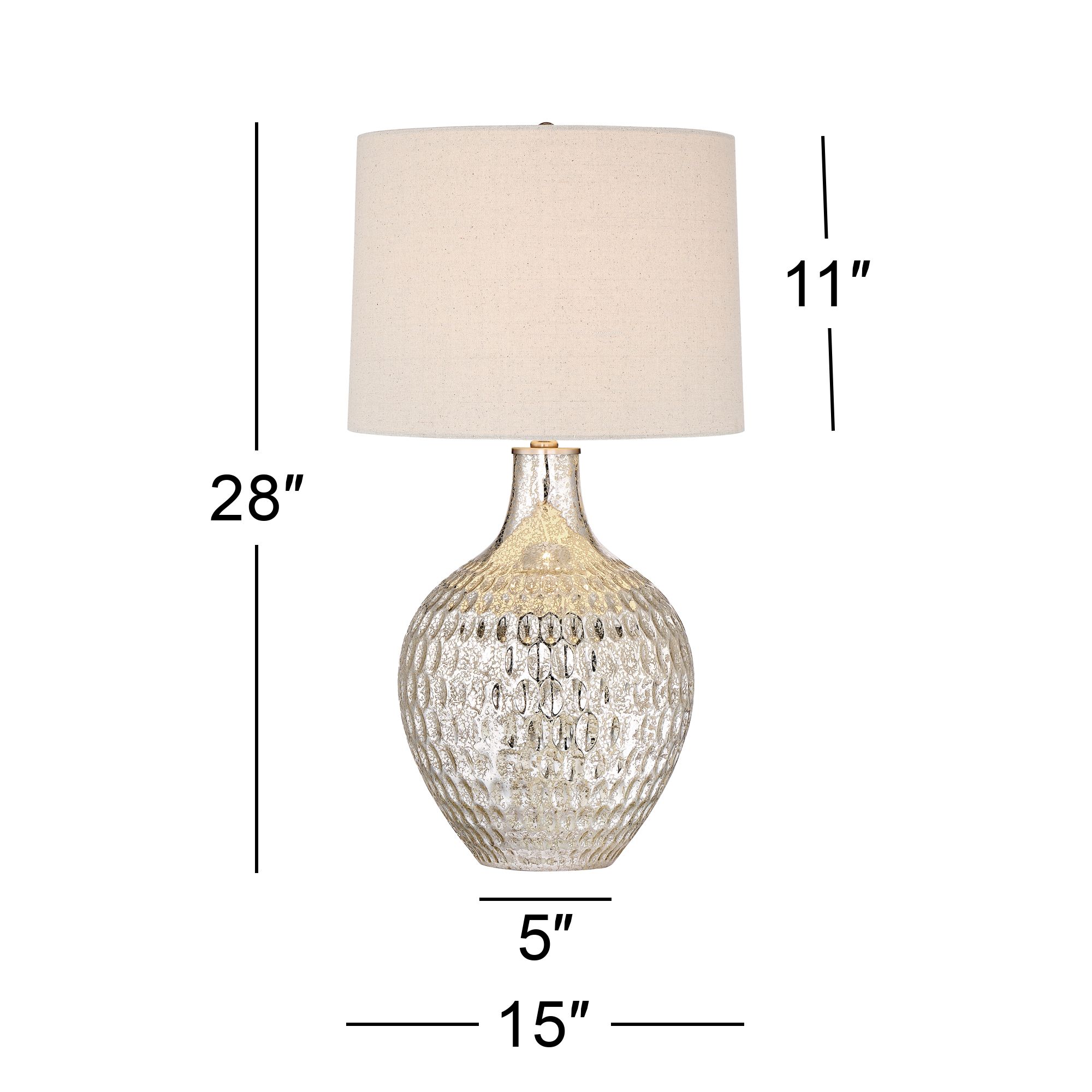 Possini Euro Waylon 28" Mercury Glass Table Lamp with USB Dimmer