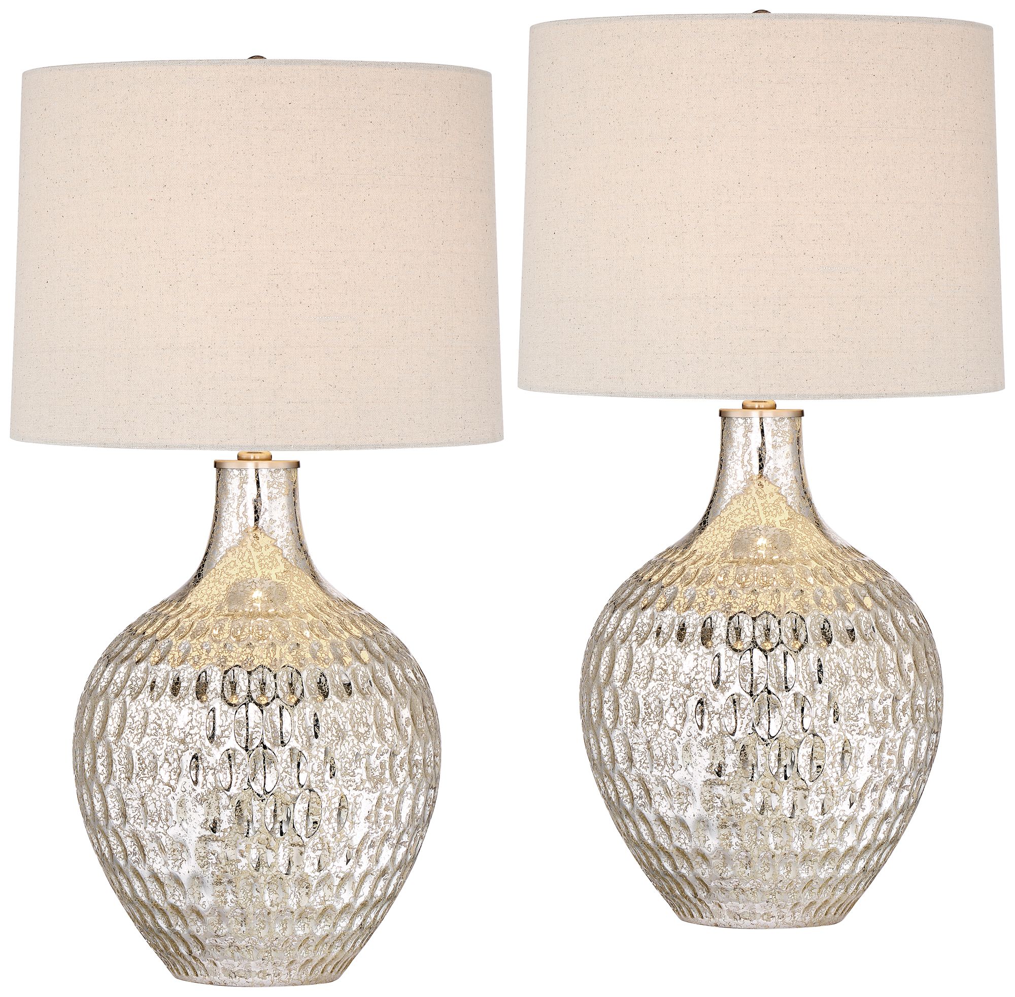 Possini Euro Waylon 28" Modern Luxe Mercury Glass Table Lamps Set of 2